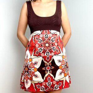 Y2K Floral Print Mini Dress